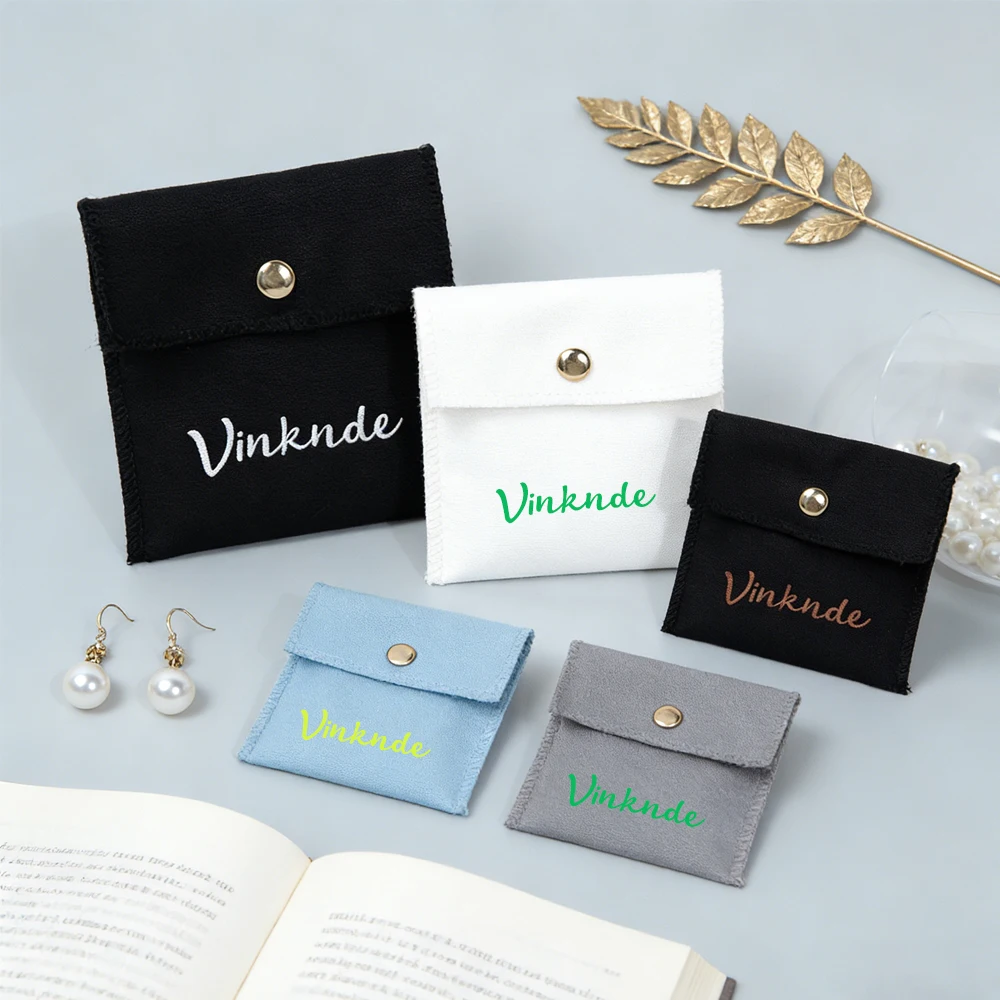 

50Pcs/Lot 22x17cm Organic Cotton Cloth Dust Bag With Snap Button Cotton Envelope Bags Jewelry Perfume Cosmetic Canvas Gift Pouch