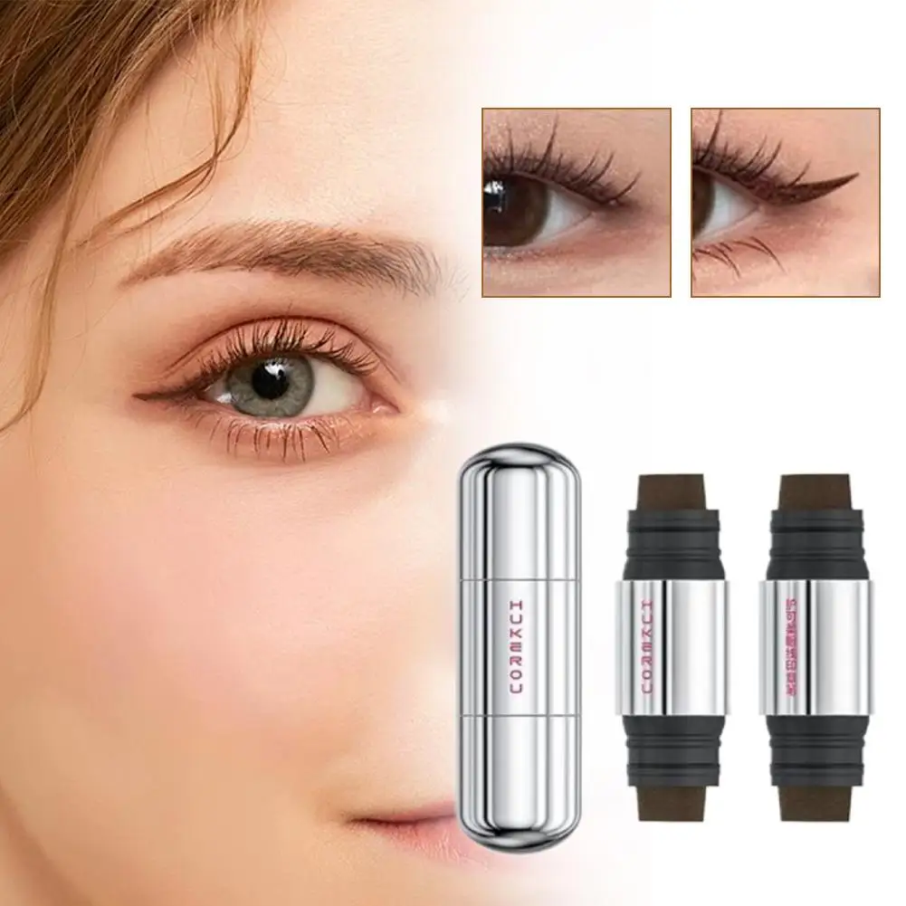    Hukerou Kapsel-Eyeliner, universeller schwarzbrauner Eyeliner-Stift, wasserdicht, schweißfest, schnell trocknend, nicht verschmiert, perfektes Geschenk-Make-up