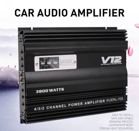 WDK-705 12V Car Power Amplifier 4 Channel Sound Digital Car Amplifier 5000W Car Audio Amplifier 3800W