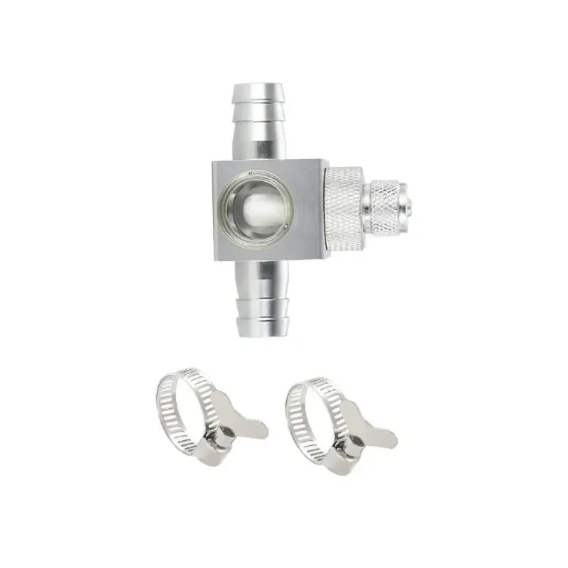 

12/16mm Fish Tank CO2 Diffuser Silver Aluminum Alloy Counter Atomizer with Bubble Aquarium CO2 Atomizer CO2 Bubble Counter