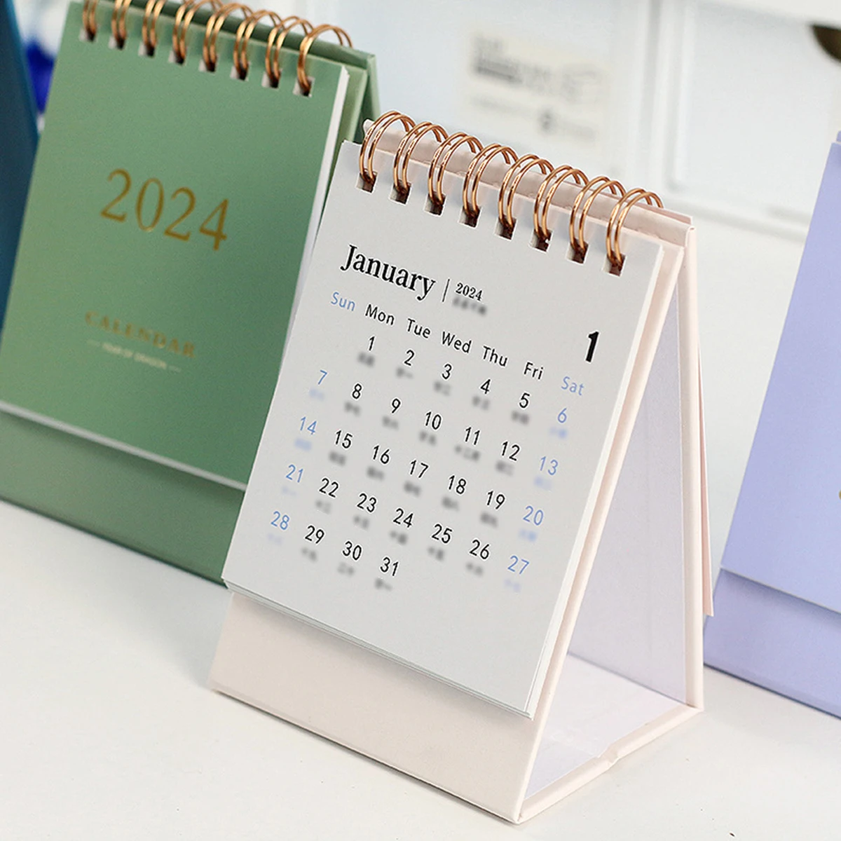 2024 Simple Solid Color 2023 Mini Desk Calendar Ins Small Lunar Planning Notebook Desktop Creative Gift