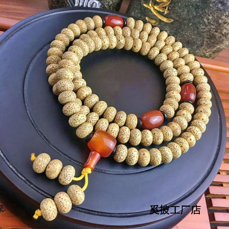 

Xingyue bodhi108Aged Old Material Star Moon Patina Jadeite Collectible Grade Cultural Play Bracelet Buddha Beads Prayer Beads Ne
