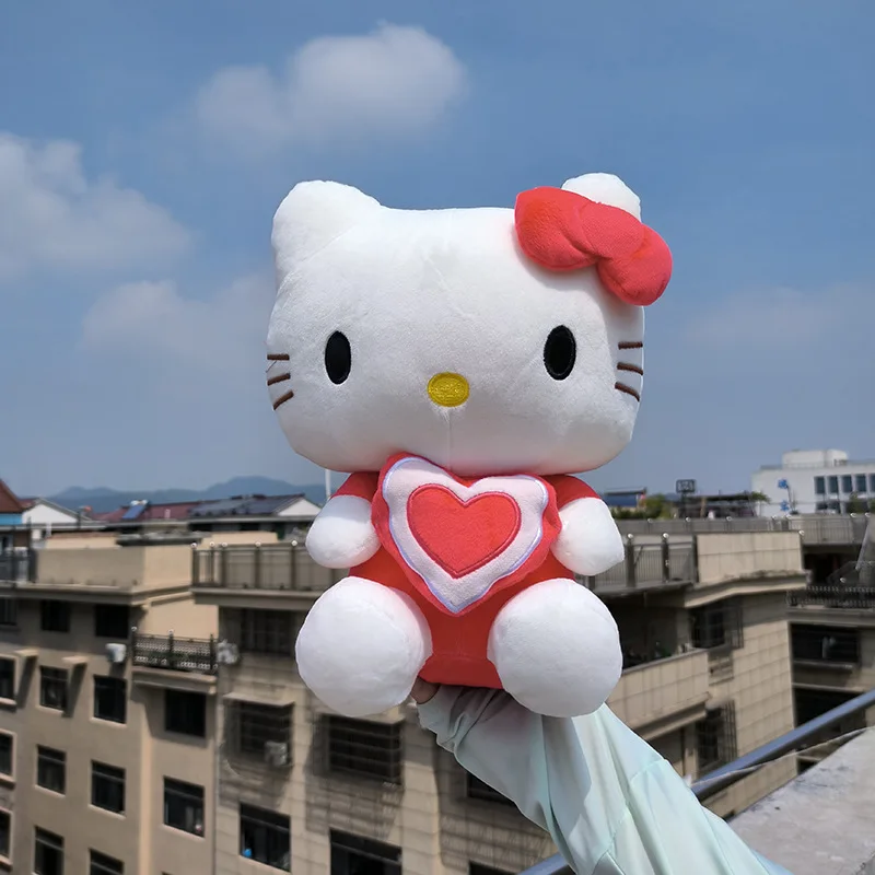 30Cm Sanrio Nieuwe Pluche Pop Schattige Hellokitty Pluche Gevulde Kussen Kinderen Zachte Doek Pop Cowboy Hello Kitty Vriend Verjaardagscadeau