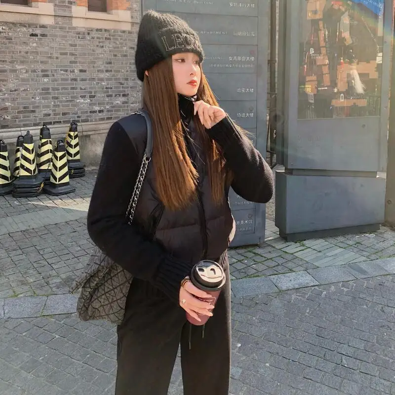 Menina inverno curto algodão-acolchoado jaqueta gola manter quente mulher moda preguiçoso solto topos engrossar nicho shorty puffer jaqueta