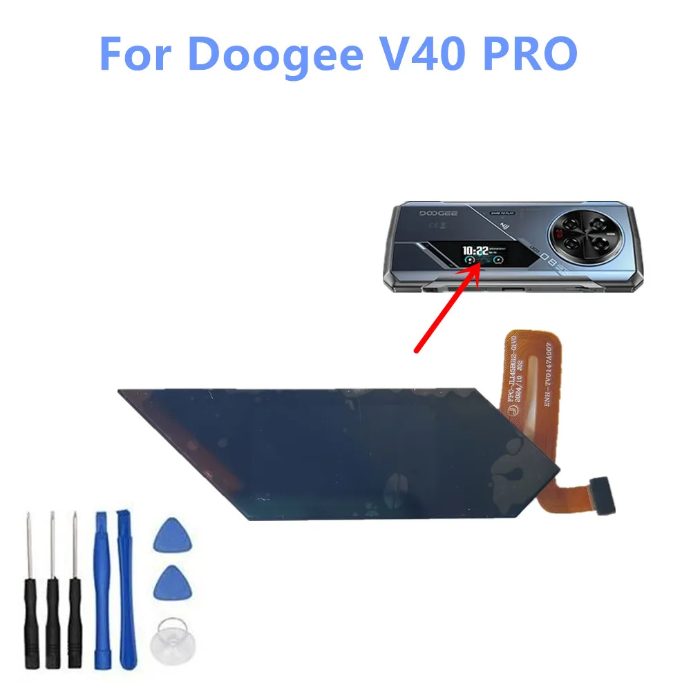 For Doogee v40 PRO Cell Phone Back Watch LCD Display Repiar Assembly Sensor Digitizer Touch Screen Parts Panel With Tools