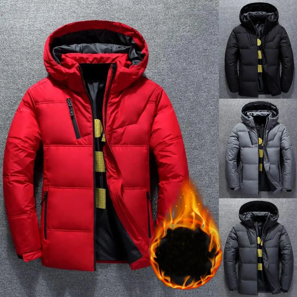 Destacável Hat Down Coat para homens, All Match Winter Jacket