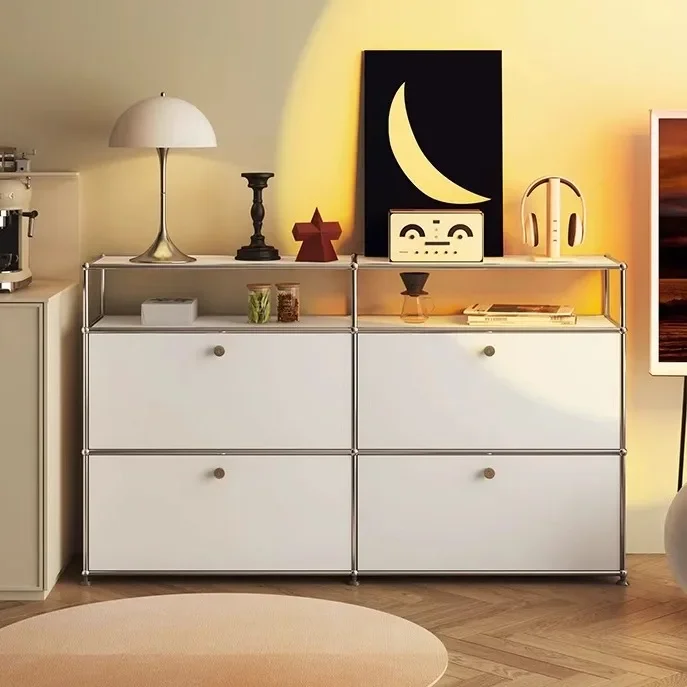 Household Storage Bucket Cabinet Bauhaus Bedside Table Medieval Side Cabinet Stainless Steel Locker Module Combination