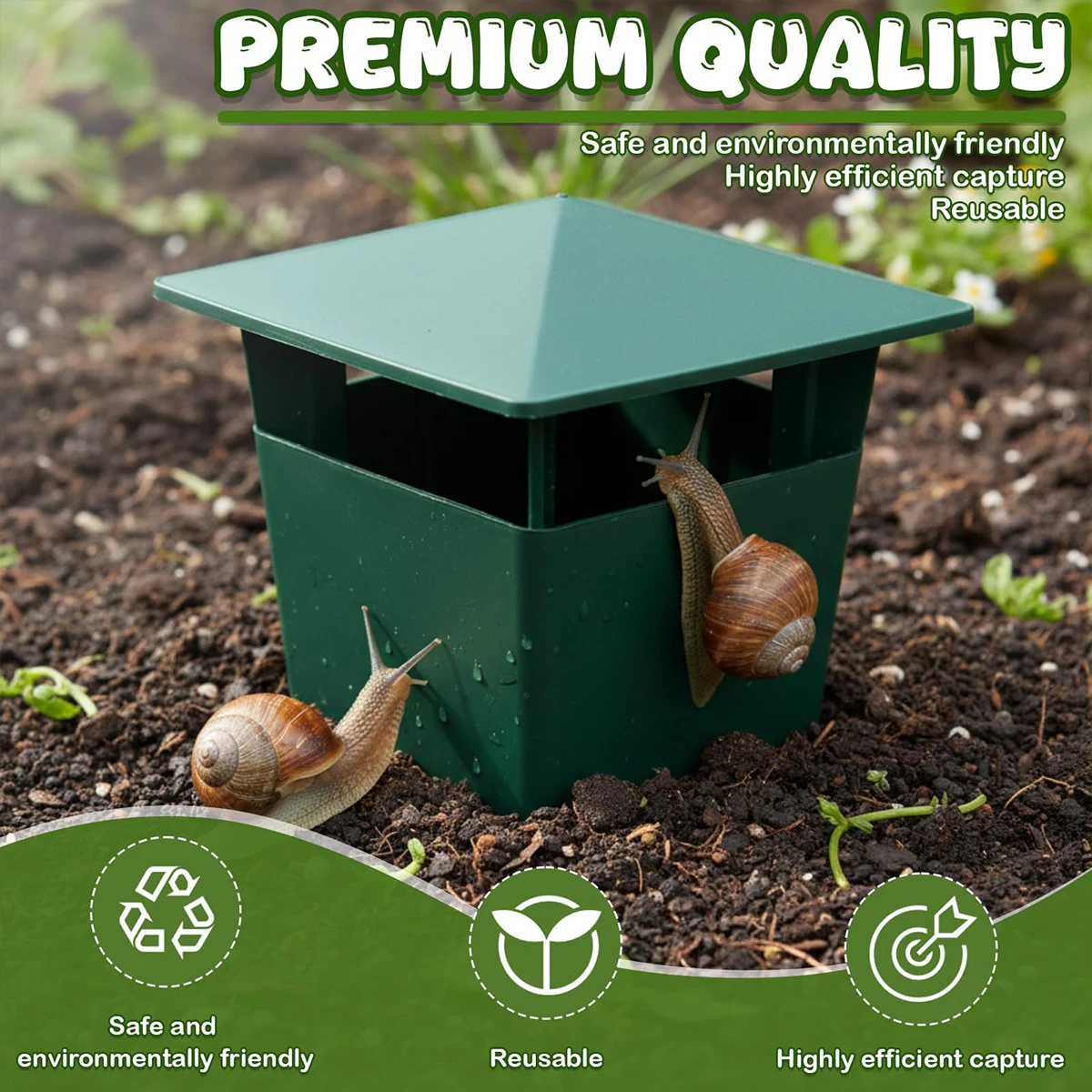 Beer Trap for Snails Slugs Reusable Plastic Snail Catcher Container Physical Trap for Garden Gardening Products Accessories Sale