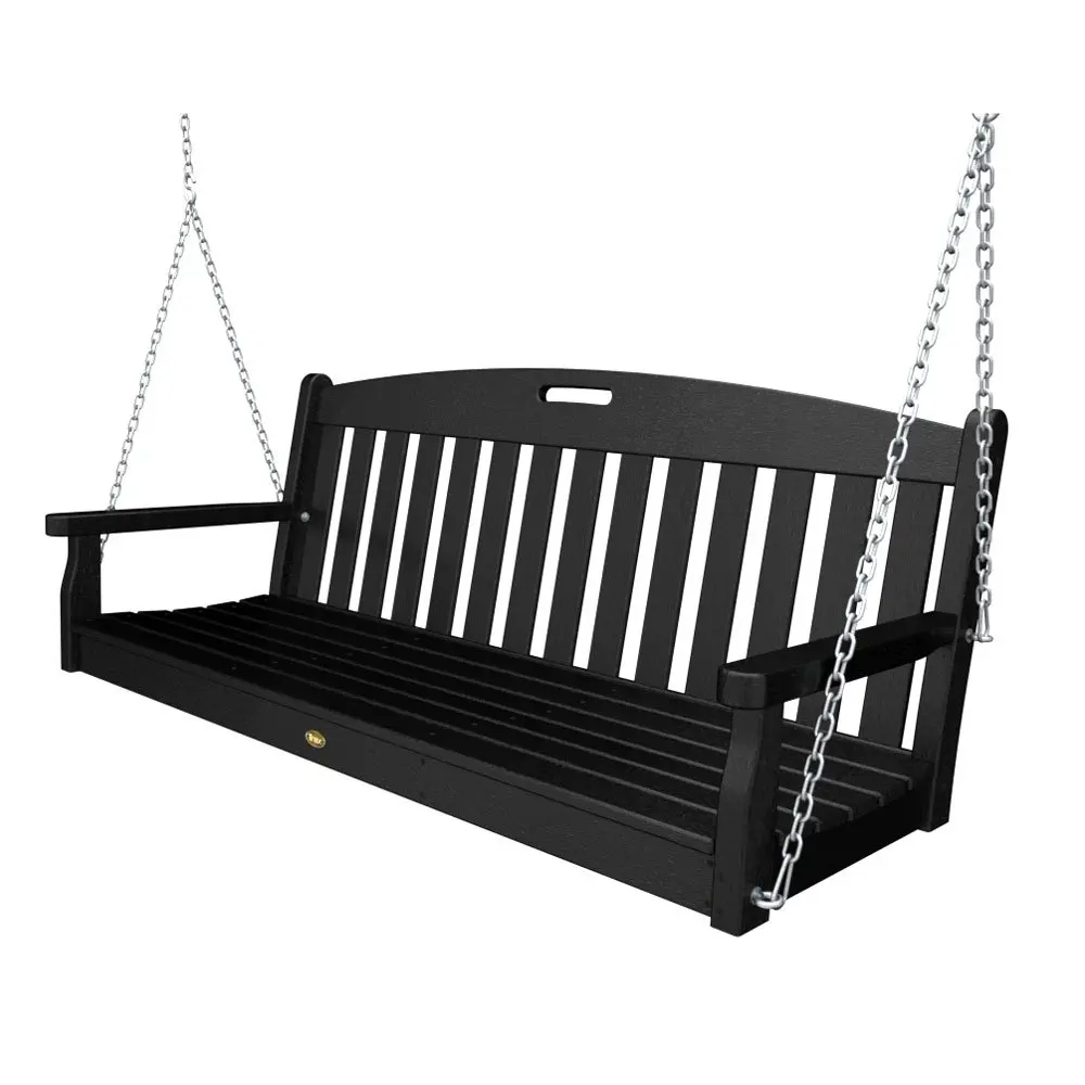 Fauteuil balançoire Adirondack toutes saisons résistant aux UV, couleur anthracite, pour jardin et v