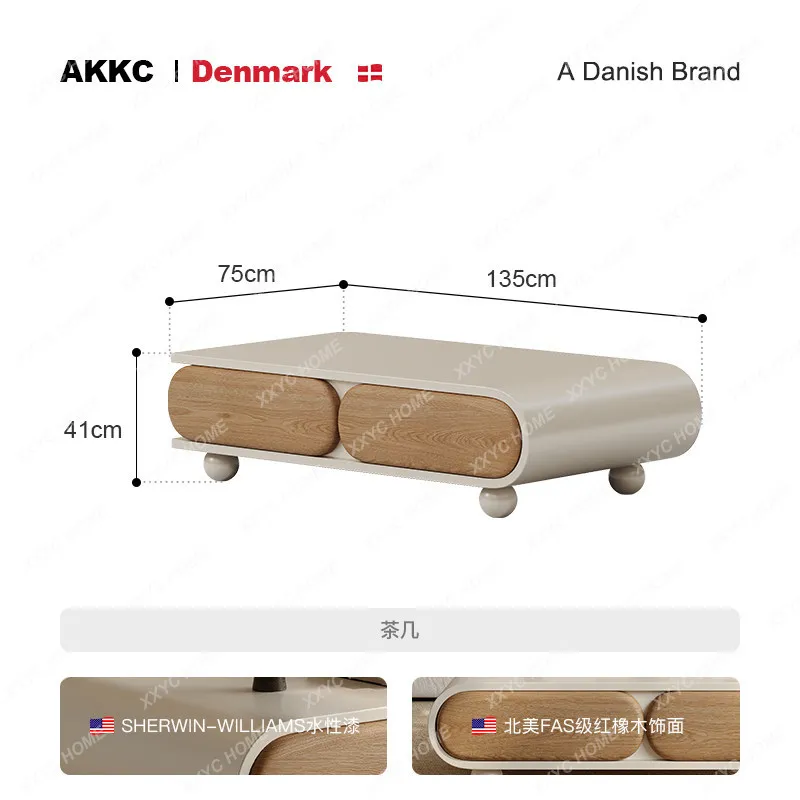 

Cream silent wind coffee table small apartment high-end living room home new medieval minimalist coffee table