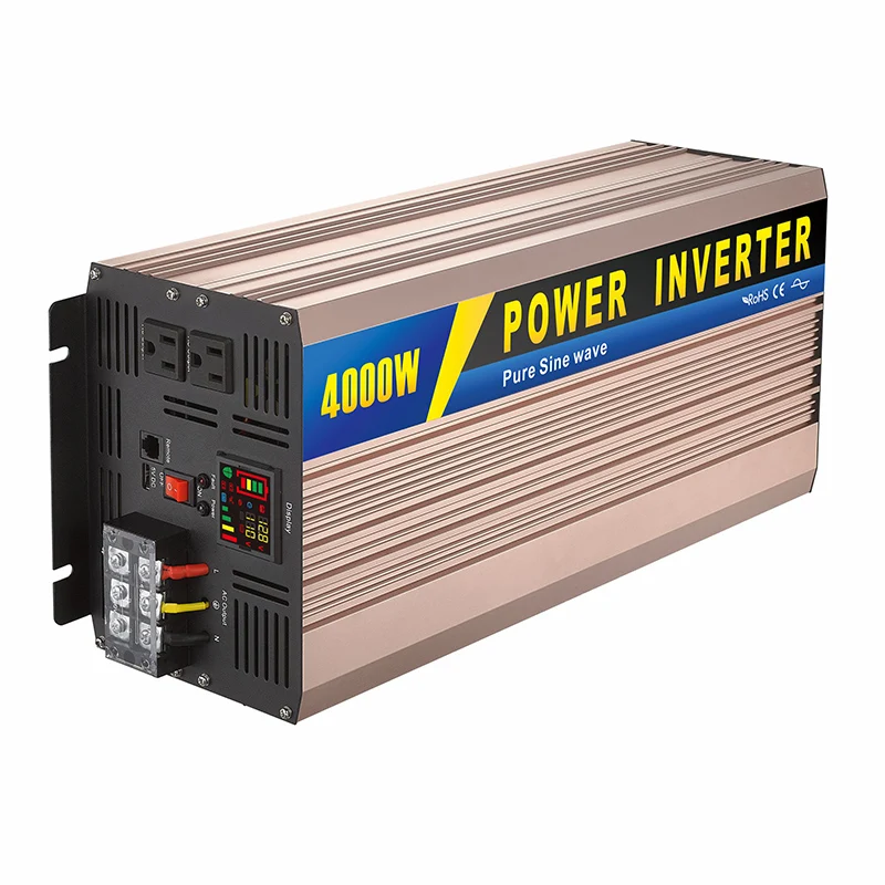 

High Power Converter 4000W Pure Sine Wave Inverter 12V 24 Volt To 220 Car Home Truck Battery