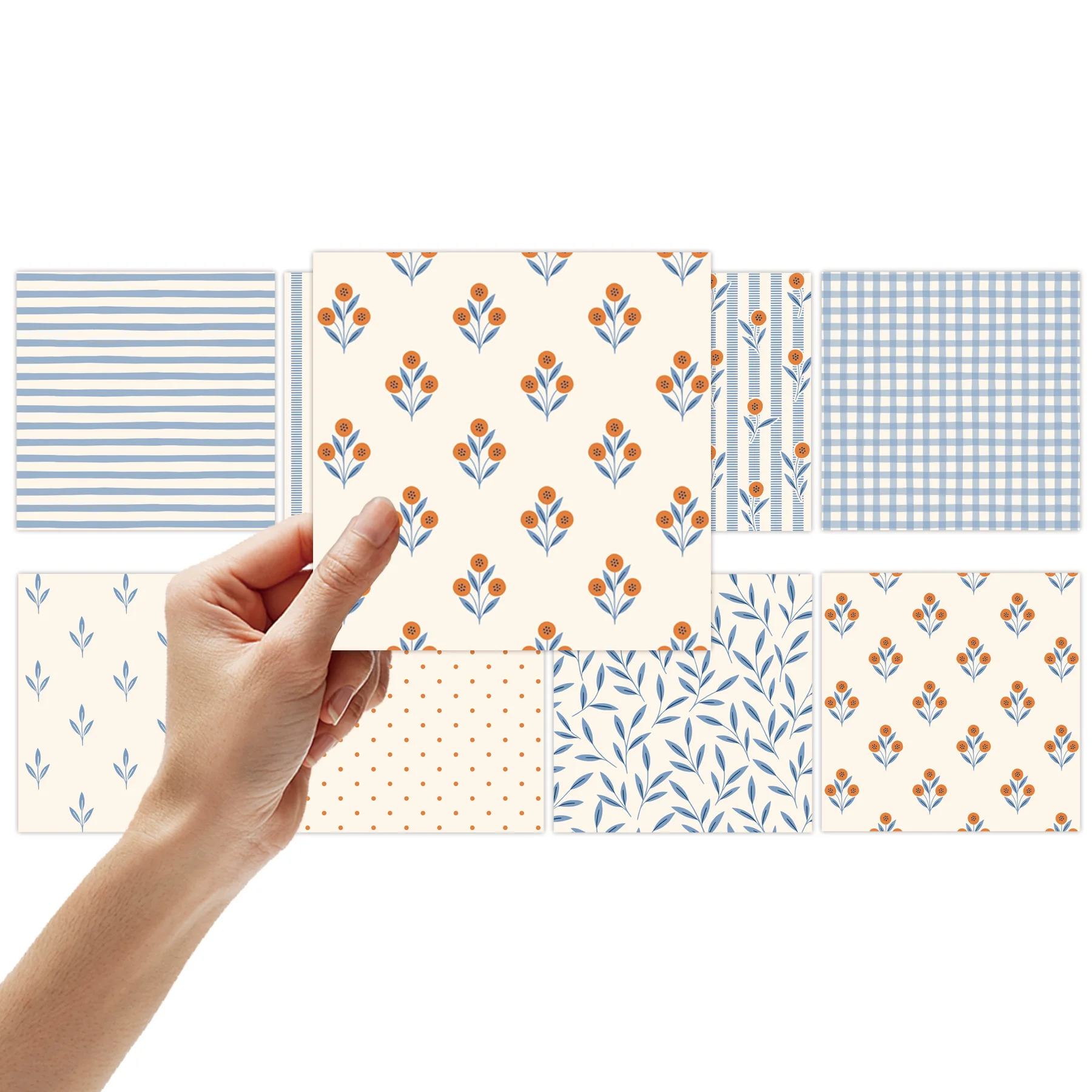 8 Sheets Fresh Plaid Scrapbook Papers DIY Craft Background Paper Junk Journal Gift Wrapping Card Making Photo Album Decoration view 2