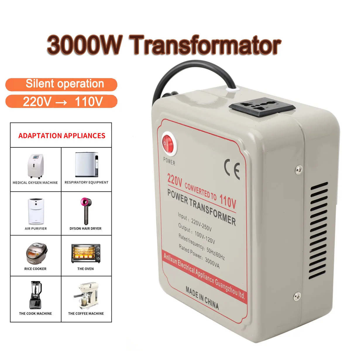 500W/1000W/2000W/3000W Voltage Converter Transformers AC Power Step Up And 220V-250V To 110V-120V Step Down Transform Adapter