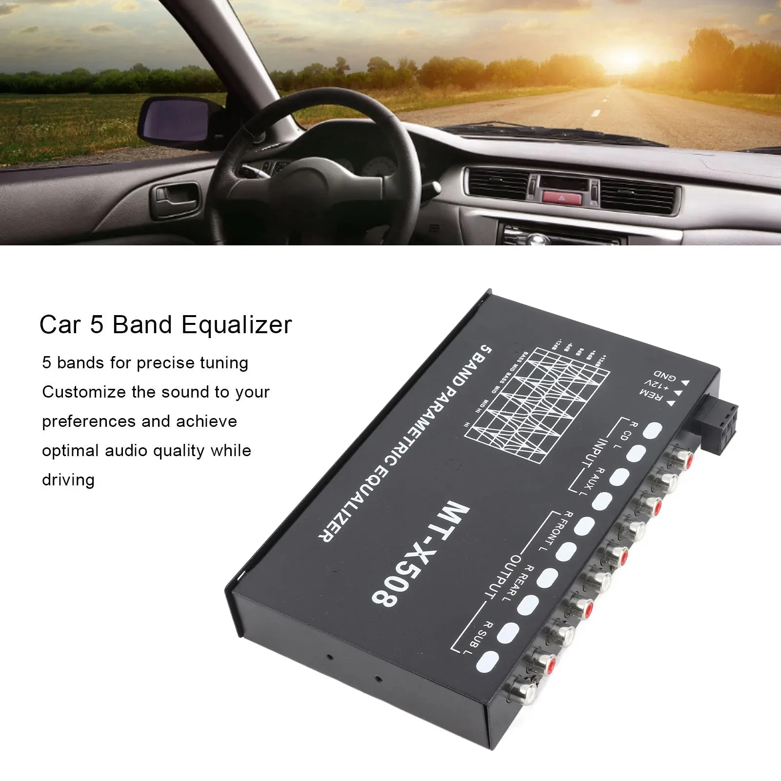 X508 Car Audio Equalizer 5 Band Parametric EQ Preamp Crossover Amplifier With Subwoofer Control For Vehicle Stereo Tuning