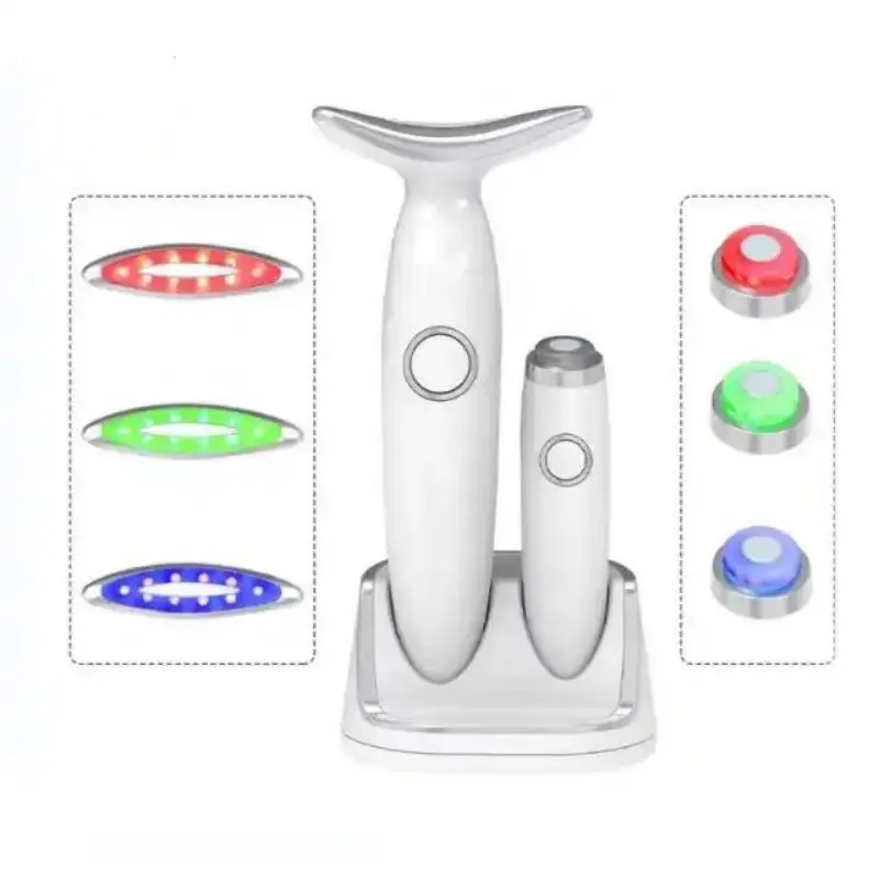 Eye care neck care household two in one beauty tool device RF face facail lifting vibration massage anti-age