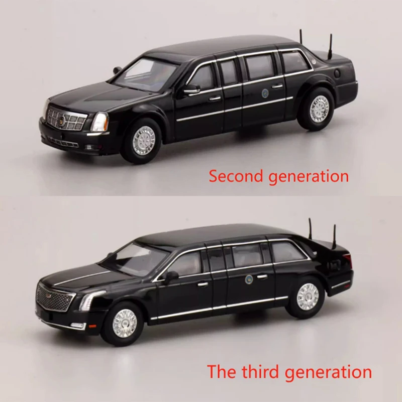 Model 1:64 Scale 596 Cadi Beast Extended Presidential Ride Alloy Simulation Car Model Classic Adult Collection Static Display