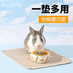 Rabbit Scratcher Mat 12 X 15.7 Inch Natural Sisal Cat Scratch Mats Horizontal Cat Floor Scratching Pad Rug Protect Couch