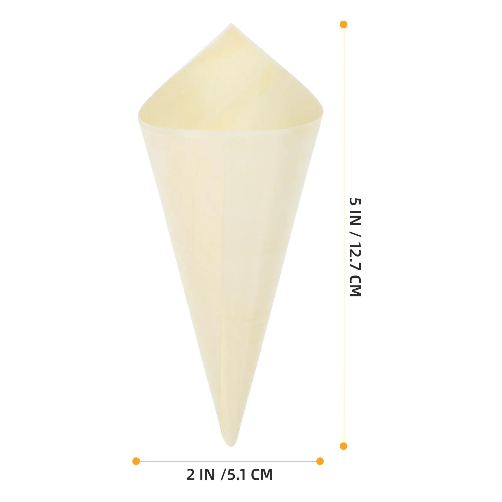 

100 Pcs 12 7x5 1cm Wooden Veneer Cones Rustic Disposable Food Ice Cream Dessert Candy Safe Craft Catering Party Restaurant