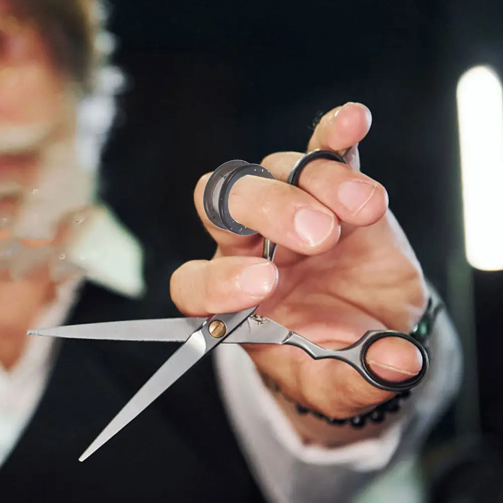 10Pcs Dog Grooming Scissors Finger Rings Soft Silicone Circular Shape Comfortable Shears Finger Inserts for Hair Cutting Shears