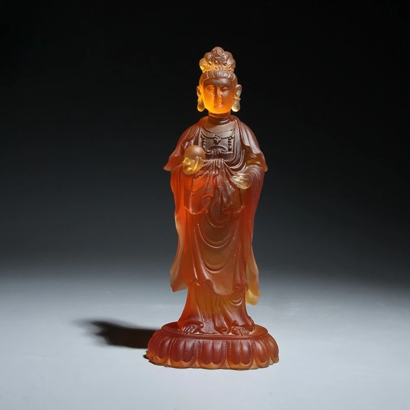 PYH glazed Guanyin Taiwan Sun Moon Guanyin Bodhisattva home living room offering handicrafts Buddha statue gifts