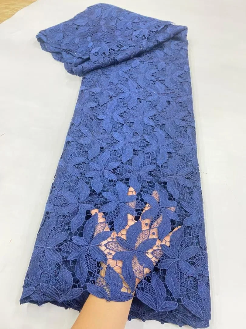 2025 African Nigerian High-Quality Embroidery Mesh French Tulle Sequins for Wedding Party Lace Fabric Dresses 5 Yards JL515