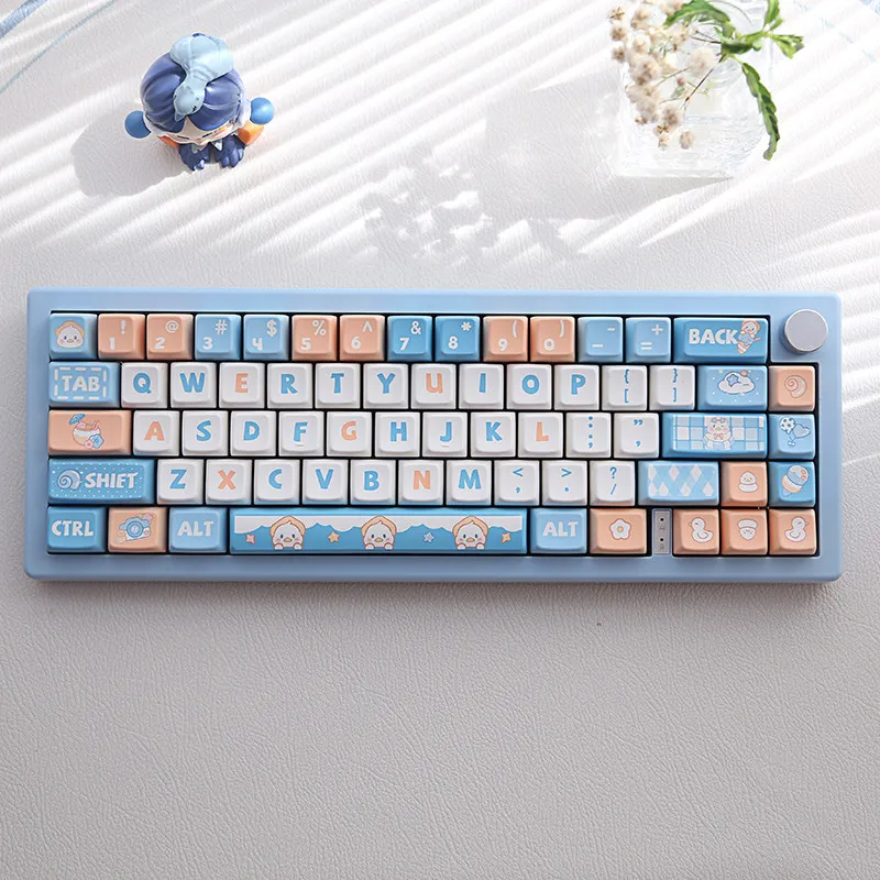 

139 Keys Cartoon Duck Keycaps Set PBT Dye Sublimation MDA Profile for DIY Mechanical Keyboard Girls Cute Gift