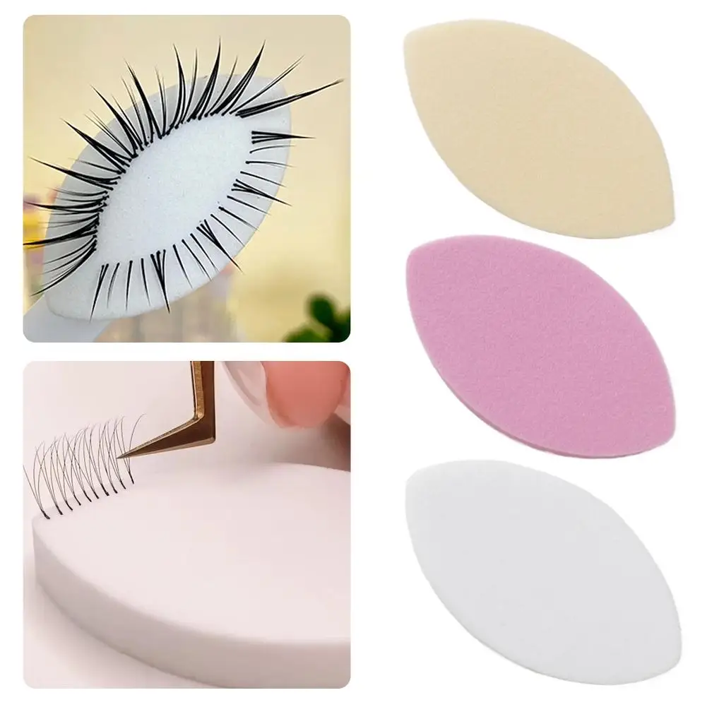 False Eyelashes Gasket Leaves Shape Soft Sponge Puffs Tool Eyelash Reusable Makeup Extensions Training Puffs I7U7