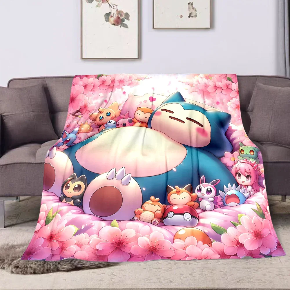 

Pokmon Snorlax Printed Throw Blanket for Home Travel Soft Cozy Cartoon Blanket for Kids Adults Warm Gift Idea