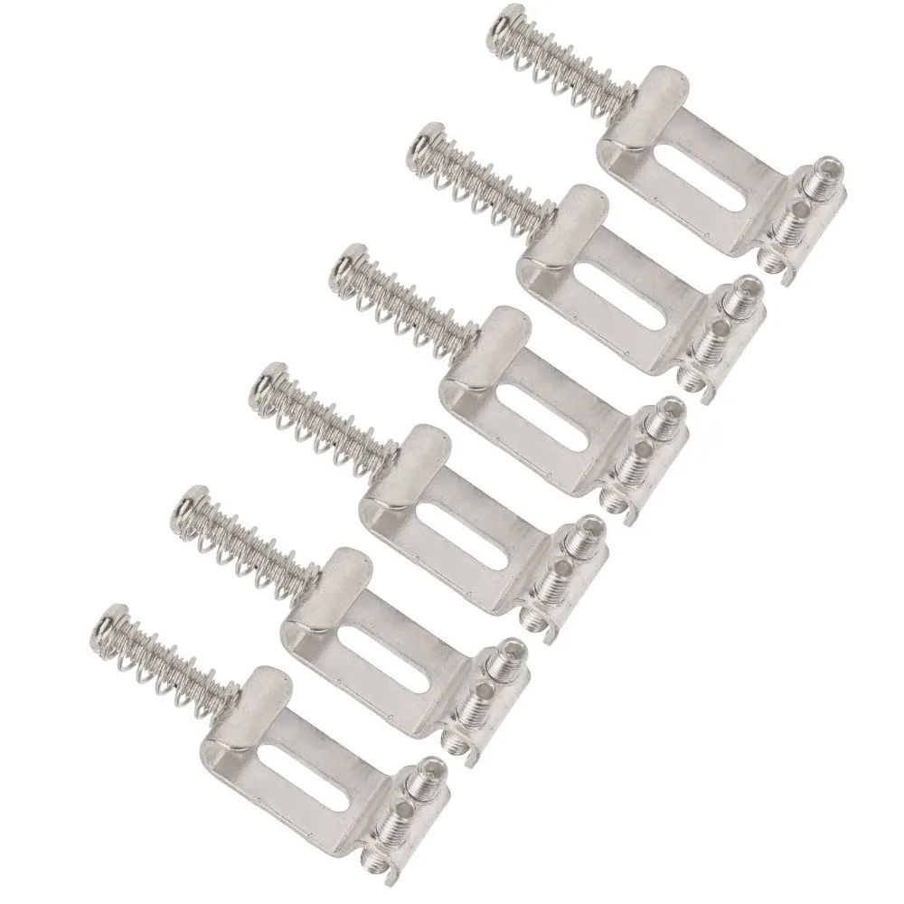 6PCS Durable Metal Guitar Bridge Saddles Silver 10.5mm Width Electric Guitar Saddles Vintage Style Saddles For Guitar