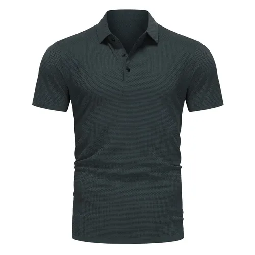 Imagen 2 del producto Camisa de Golf de alta calidad para hombre, Polo de manga corta con huecos, camiseta transpirable de seda de hielo para verano, tallas hasta EUR