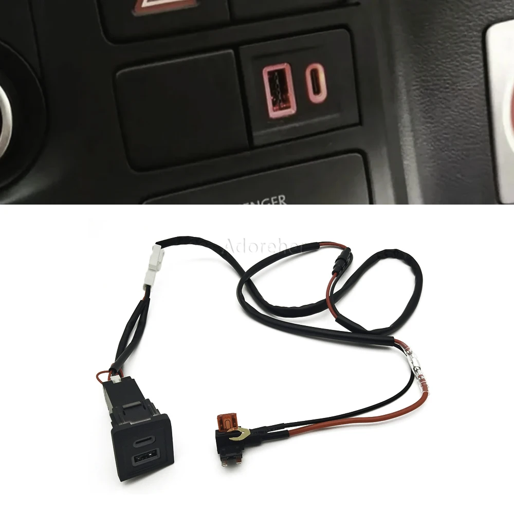 

Car USB Quick Charger QC3.0 type-c PD Quick Charge Socket Phone Charging Adapter For VW Multivan 2008 - 2012