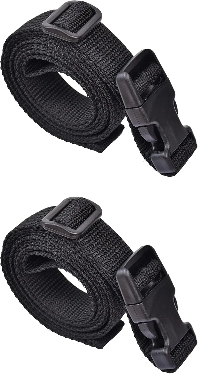2-Pack 1-Inch Nylon Quick Release Buckle Straps, Adjustable for Luggage and Storage