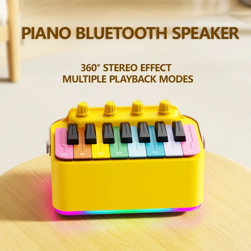 

New Electronic Piano Stand Drum Wireless Bluetooth Speaker HiFI Stereo Subwoofer Smart Home Atmosphere Night Light Sound Box