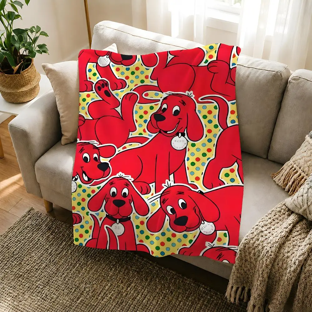 Kids C-Clifford The Big Red Dog Gift Throw Soft Flannel Throw Blanket for Couch Bed Sofa Warm Cozy Lightweight All Season view 3