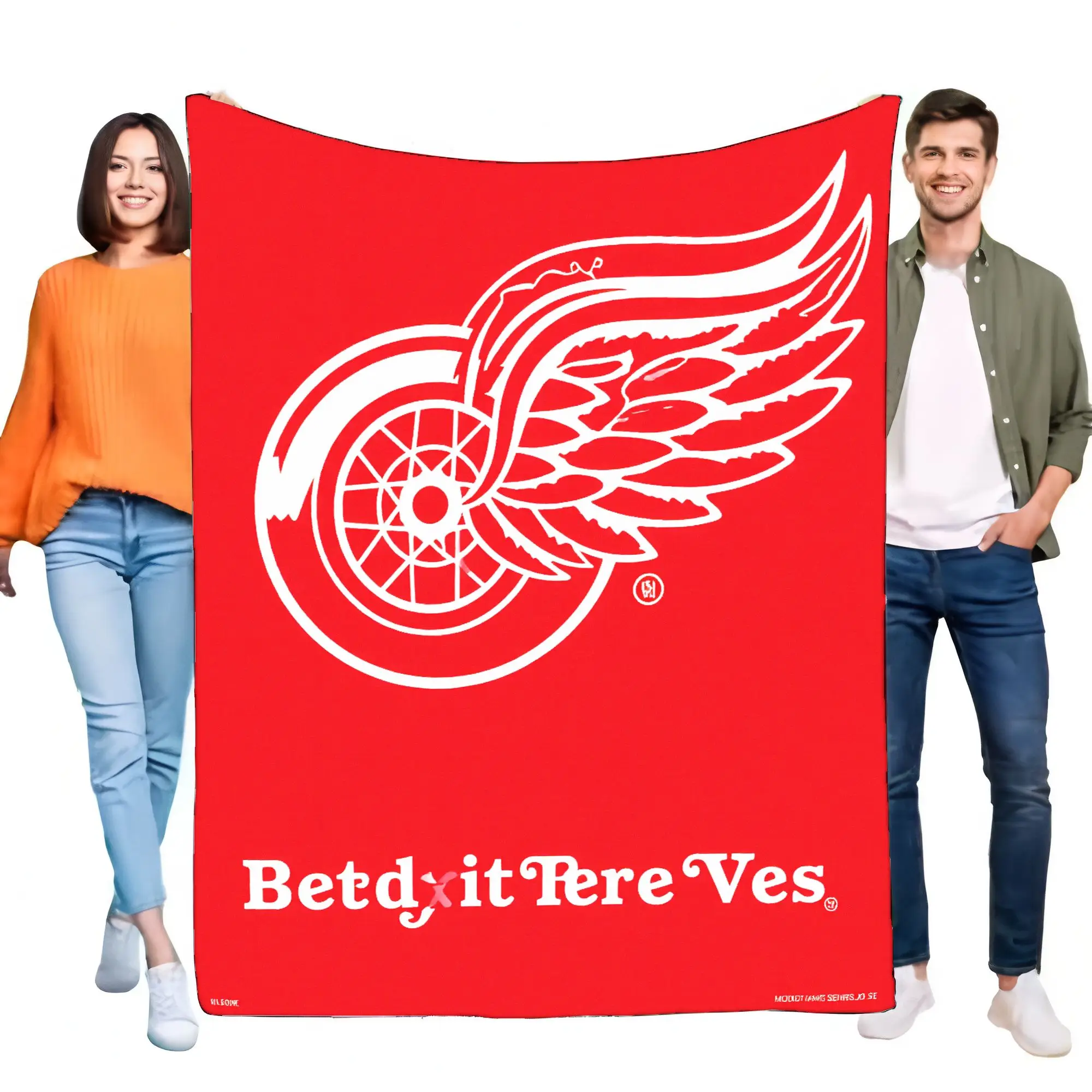 Detroit Red Wings Fleecedecke mit Logo – weicher und warmer Überwurf für Couch und Bett – perfektes Geschenk für Hockey-Fans – leicht