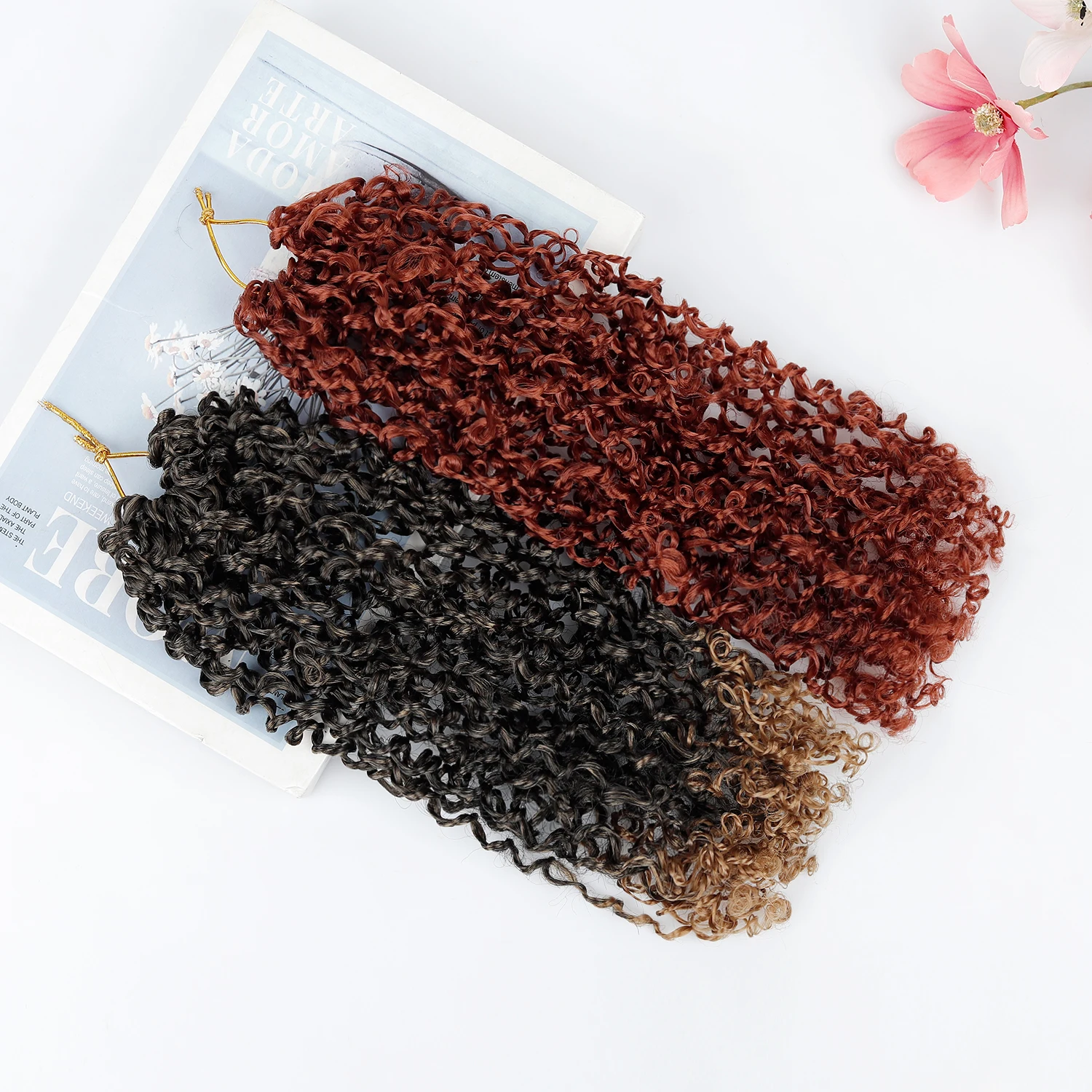 Yanky Twist Pre-Twisted Crochet Braids Afro Small Kinky Curly Synthetic Hair 40g/Pack, Ombre Color Options for African Women