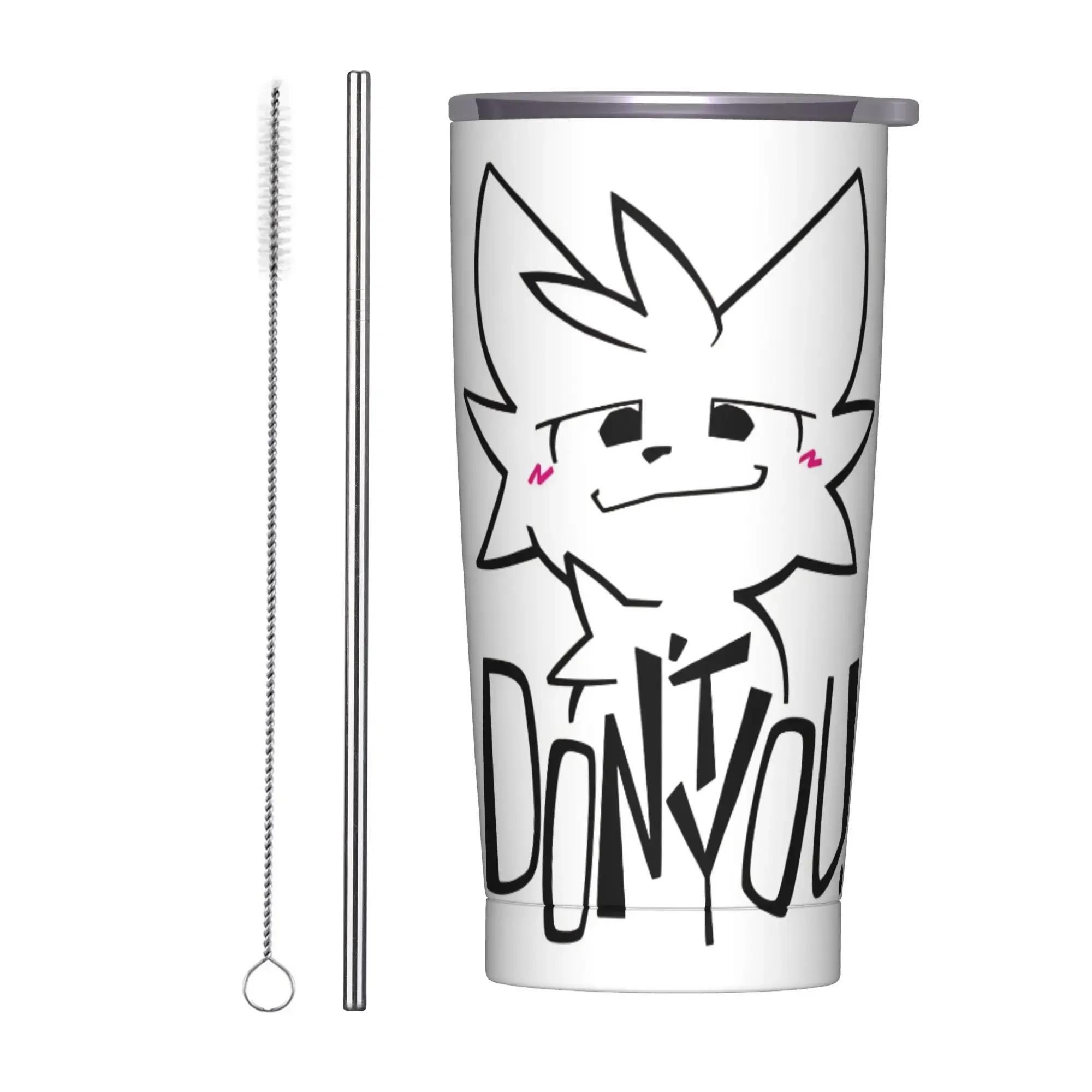 Boykissers Silly Insulated Tumbler with Straws Cat Vacuum Coffee Mugs Office Home Water Bottle Cups, 20oz