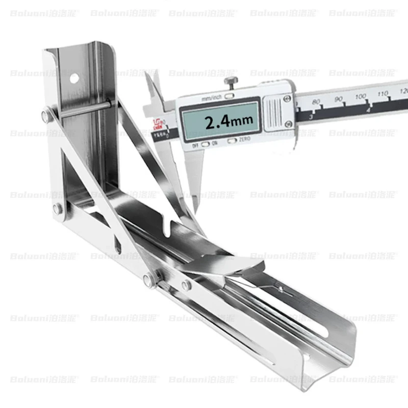 304 Stainless Steel Foldable Wall Bracket Collapsible Table Support Triangular Shelf Mount Heavy Duty Multi Purpose Use