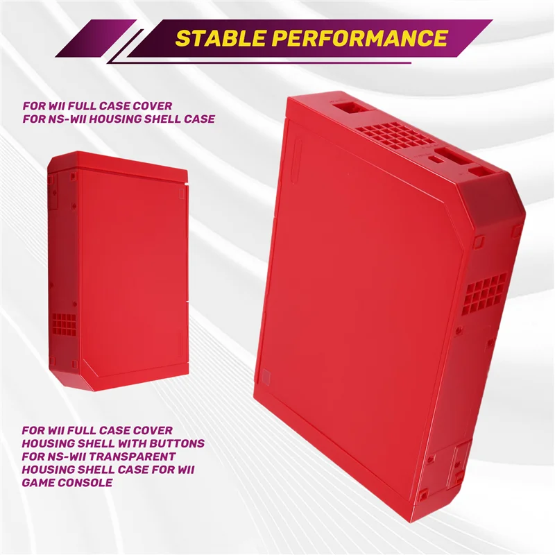 ABJF-For NS-Wii Housing Shell Case Forwii Game Console Housing Shell Withbuttons Forwii Game Console Repair Case Withbuttons Red