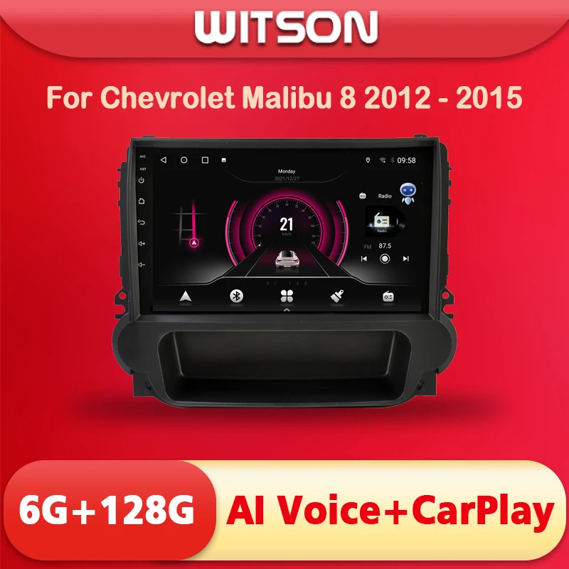 WITSON AI VOICE Android 11 Car Radio Multimedia For Chevrolet Malibu 8 2012 2013 2014 2015 Wireless CarPlay 4G Modem