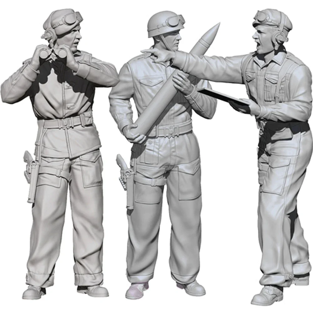 1/35 WW II M10 Achilles British Tank Crew, Resin Model figure soldier, Military themes, Unassembled and unpainted kit