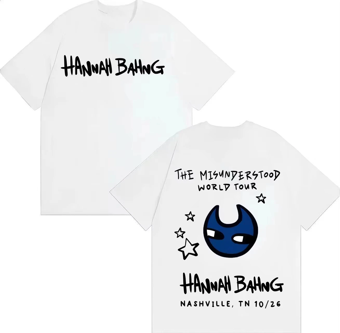 2026 Hannah Bahng The Misunderstood World Tour Men pure Cotton Clothes Hip Hop Style Retro Tee High Quali
