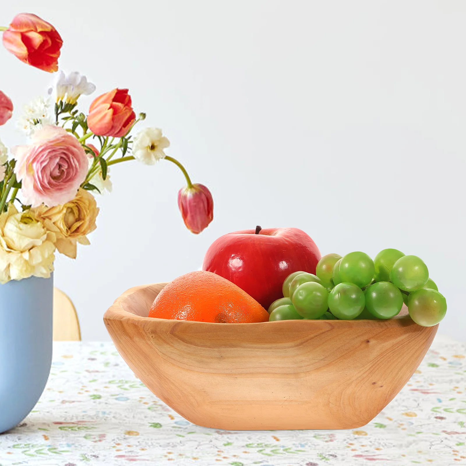 

Wooden Fruit Plate Creative Serving Tray Log Color Irregular Shape 15-19Cm Fruit Storage Snack Dessert Tray Household Party