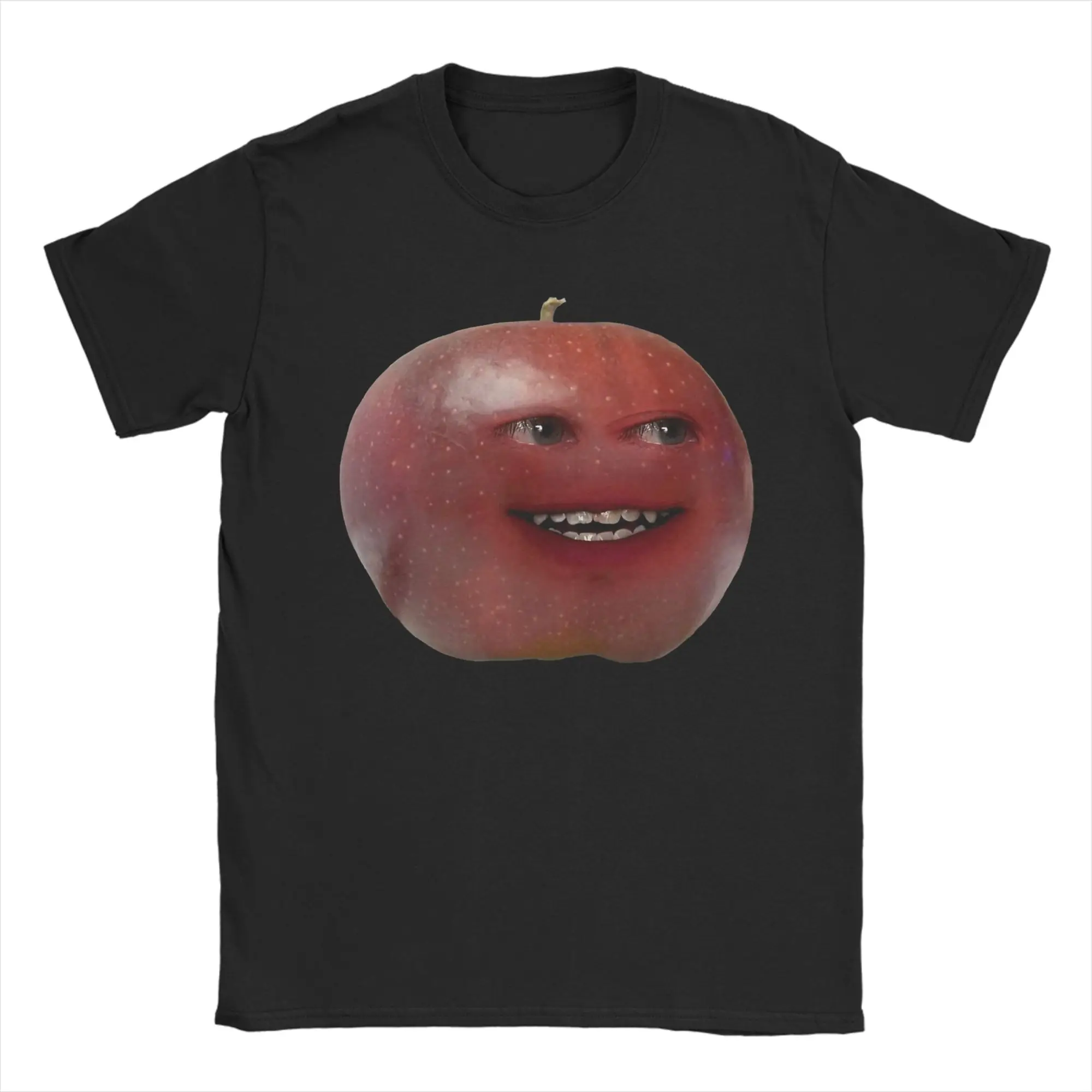 Funny Annoying Orange Apple T-Shirt Men Cotton Short Sleeve  Crewneck Summer Tops