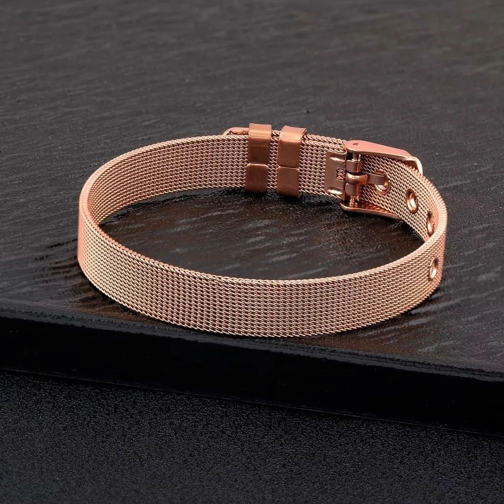Fashion Stainless Steel Watch Belt Bracelet DIY 8mm 10mm Watchband Adjustable Strap Watch Strap For Women Men Jewelry Gift