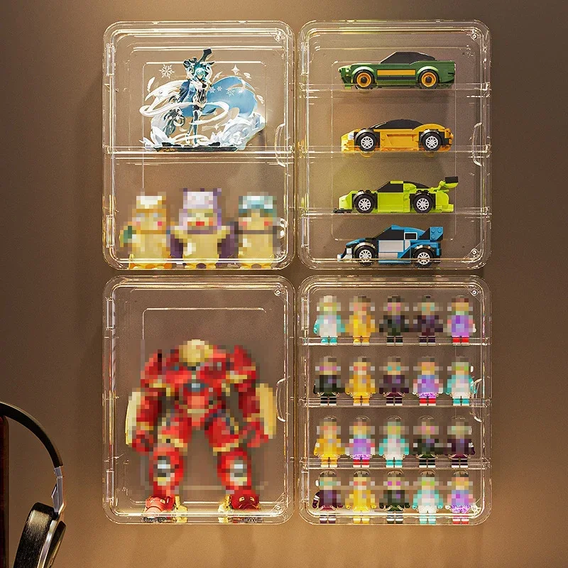 

1/3PCS Blind Box Wall Mounted Figures Showcase Clear Acrylic Storage Box Display Case Figures Stand Dust Proof Toy Display Boxes