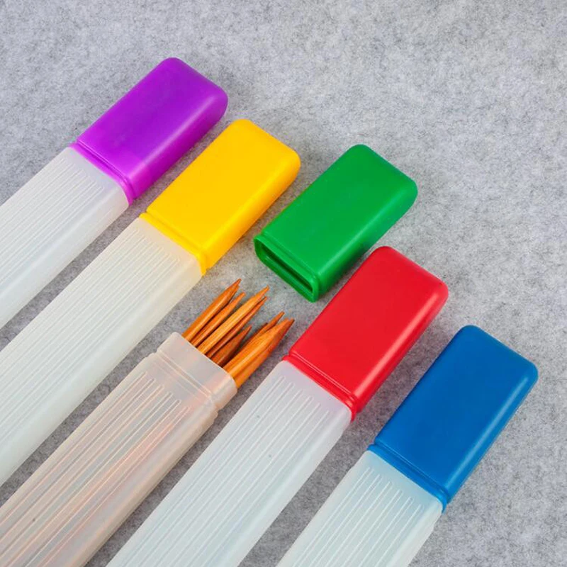 Clear plastic knitting storage box 5 needle storage boxes Sewing needle cartridges plastic containers