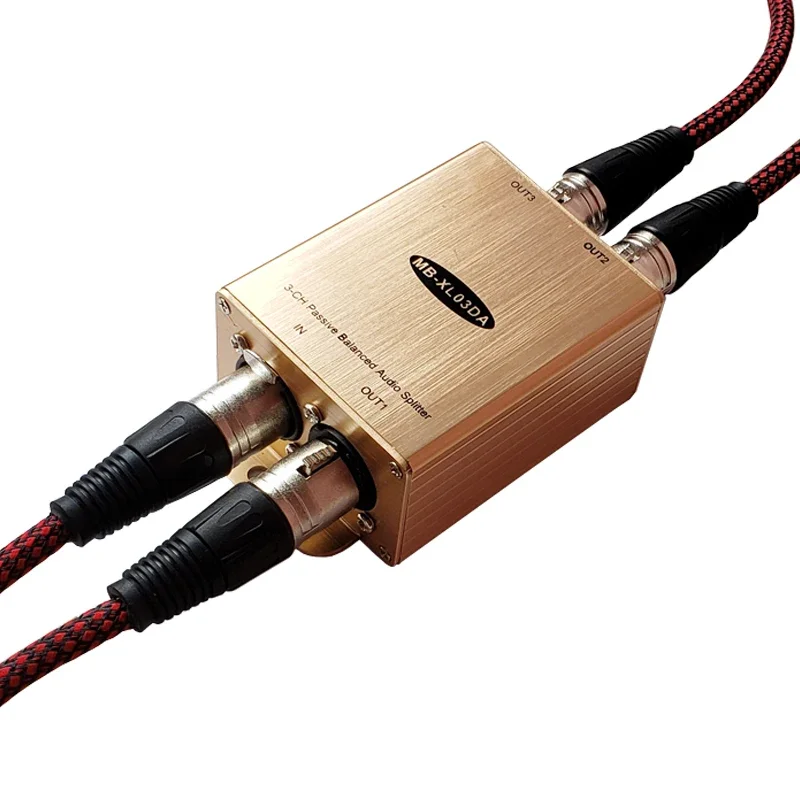 Caja Divisora de Audio XLR Profesional y Equilibrada, 1 Entrada y 3 Salidas, Divisor de Señal de Audio de 3 Vías CANNON para Equipos de Audio
