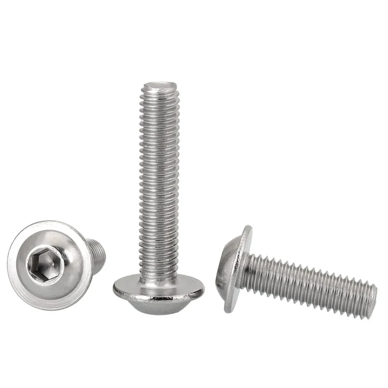 304 A2 Stainless Steel ISO7380.2 Hex Socket Button Head Screw With Collar Washer M3 M4 M5 M6 M8 M10