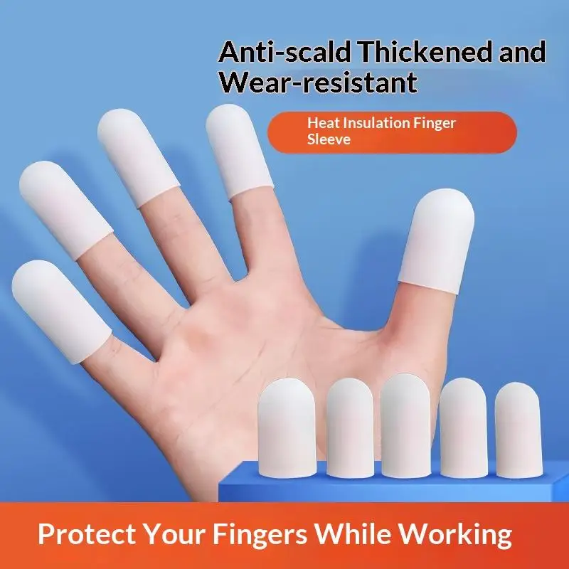 5/10Pcs Silicone Finger Protectors Heat Resistant Anti Slip Anti Scalding Antistatic Finger Cots Single-Finger Transparent Cover